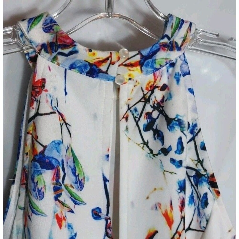 Venus Floral Halter Bodycon Dress M Keyhole Sleeveless Fitted Cocktail - Picture 6 of 10
